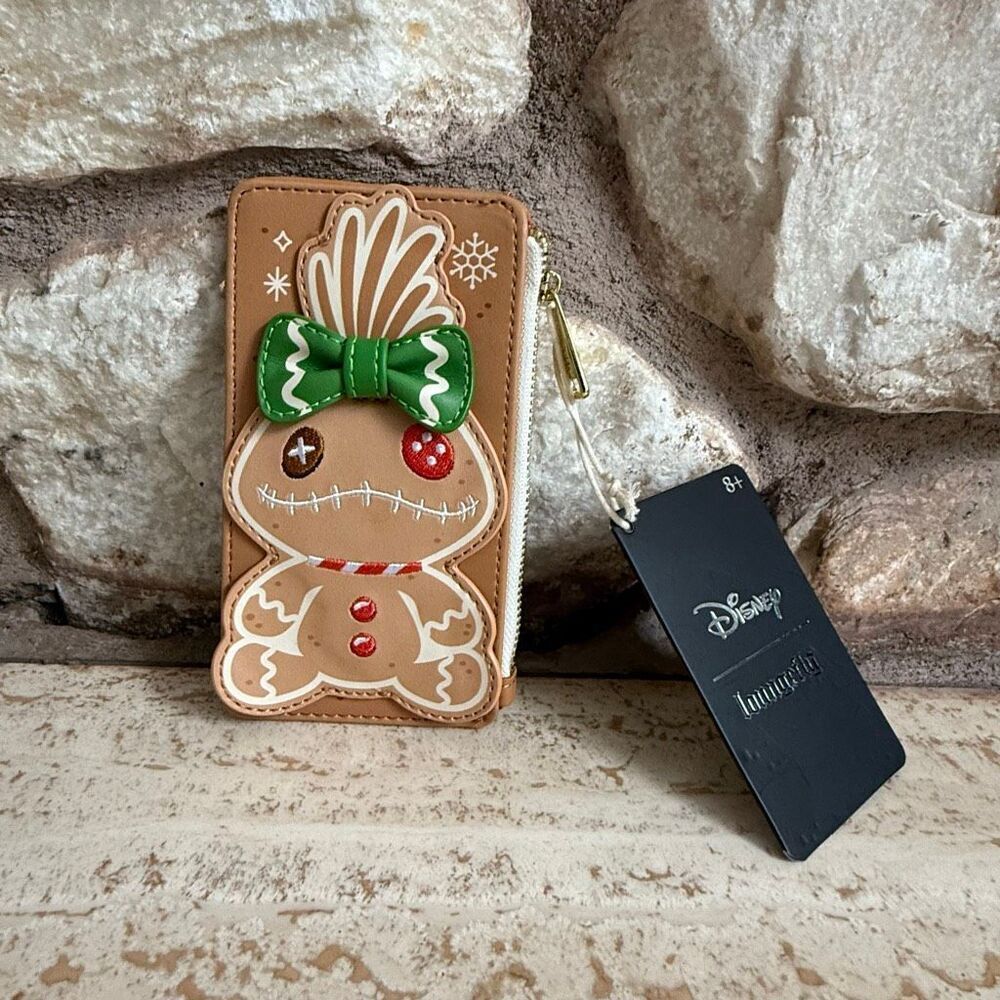 NWT gingerbread Scrump from Lilo & Stitch Loungefly card wallet christmas holida